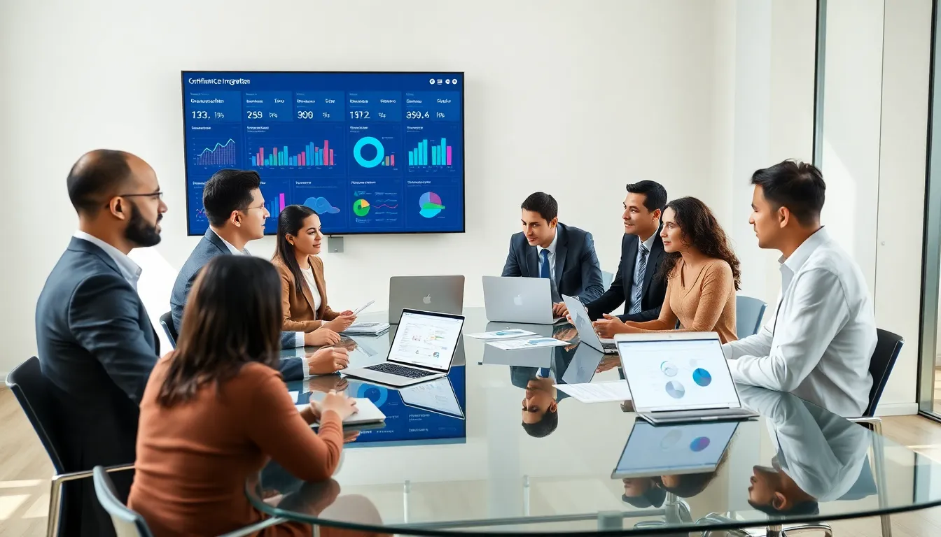diverse fintech consultants collaborating in a modern office.